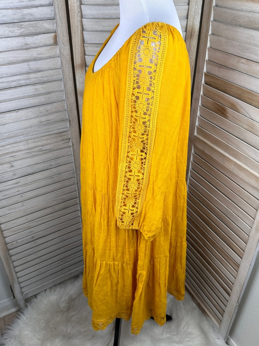 Just Found Marigold Boho Tiered Ruffle Peasant Dress Plus Size Size 3X - Picture 5 of 8